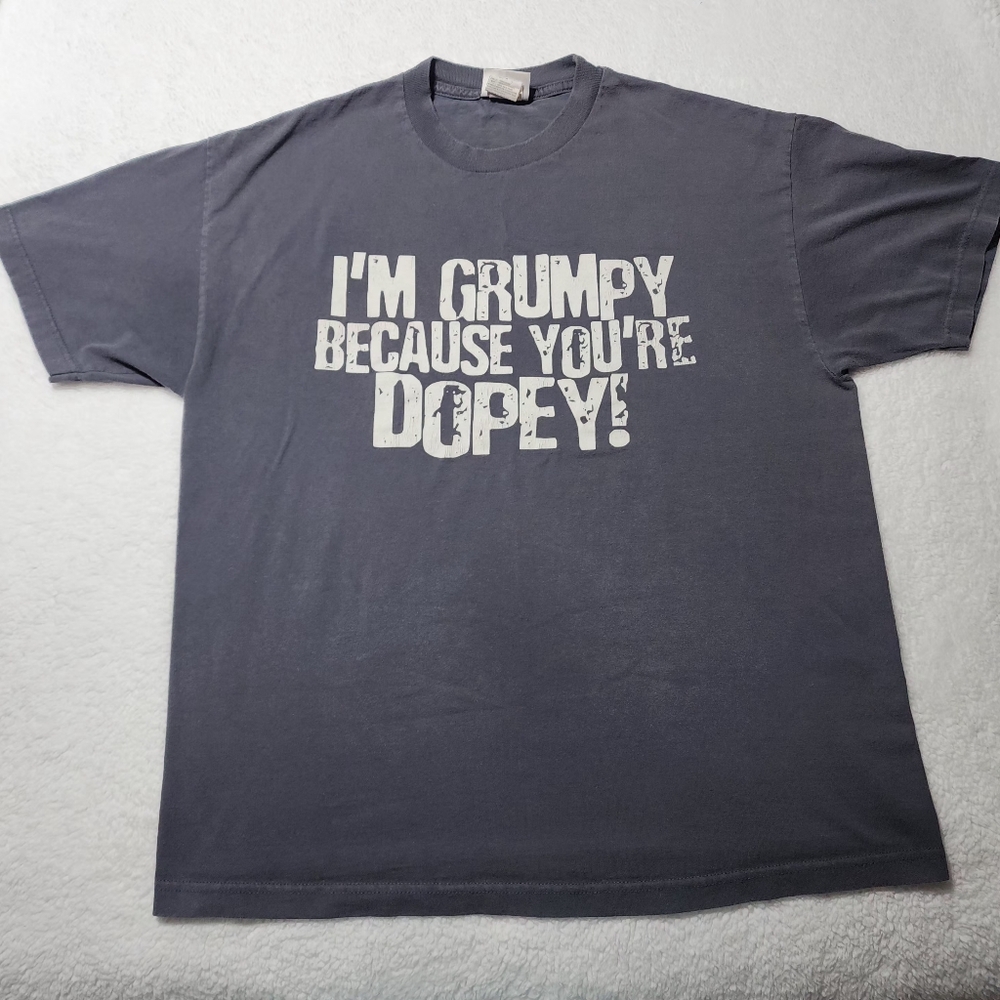 Walt Disney World Vintage Gray Grumpy and Dopey T-shirt Size XL
